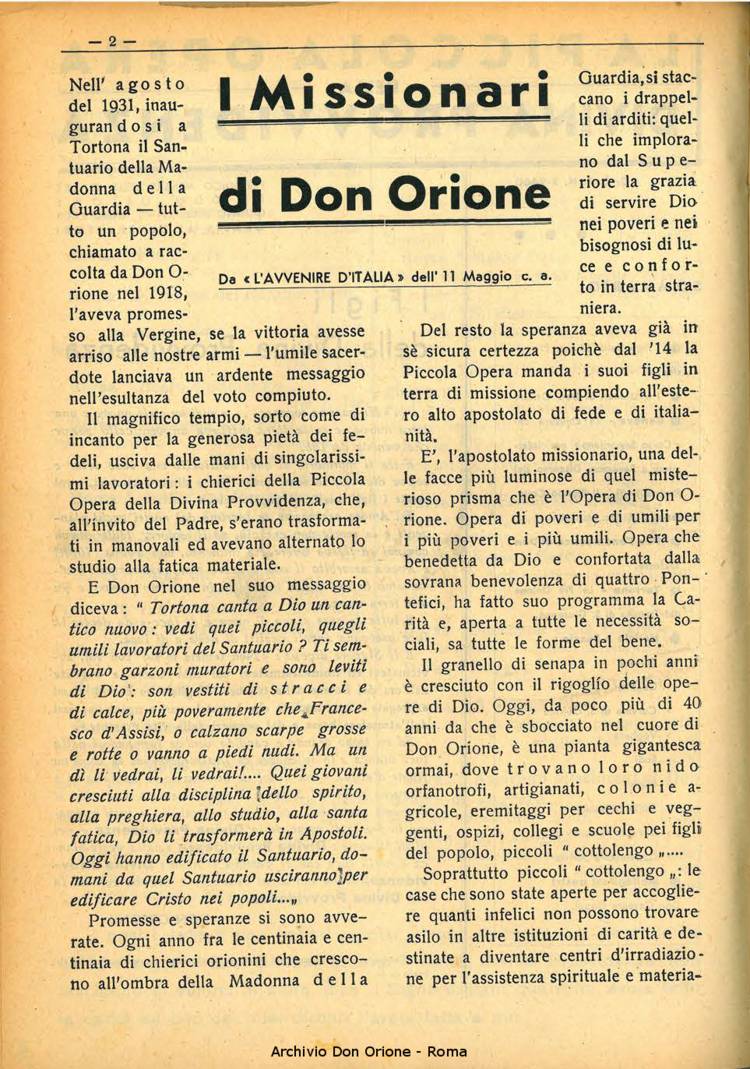 La piccola Opera della Divina Provvidenza, 33, 06, 01-06-1938, pagina 4