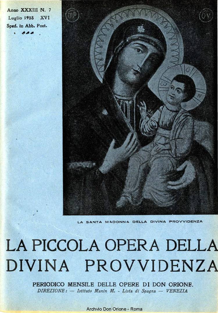 La piccola Opera della Divina Provvidenza, 33, 07, 01-07-1938, pagina 1