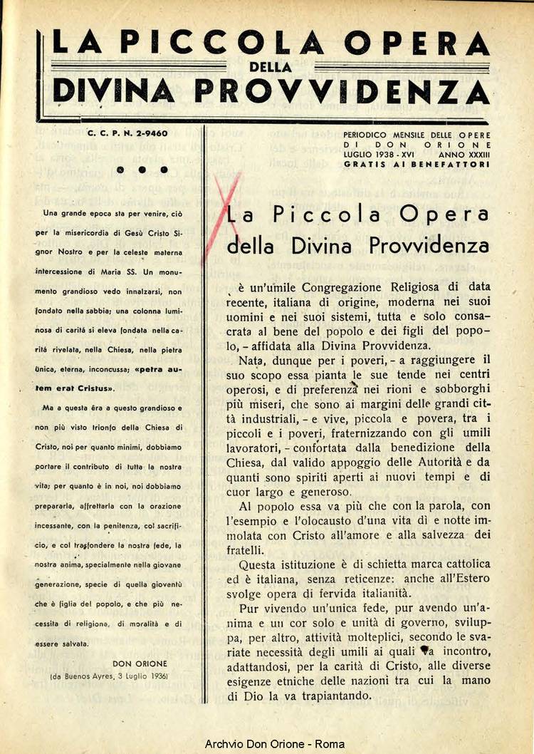 La piccola Opera della Divina Provvidenza, 33, 07, 01-07-1938, pagina 3
