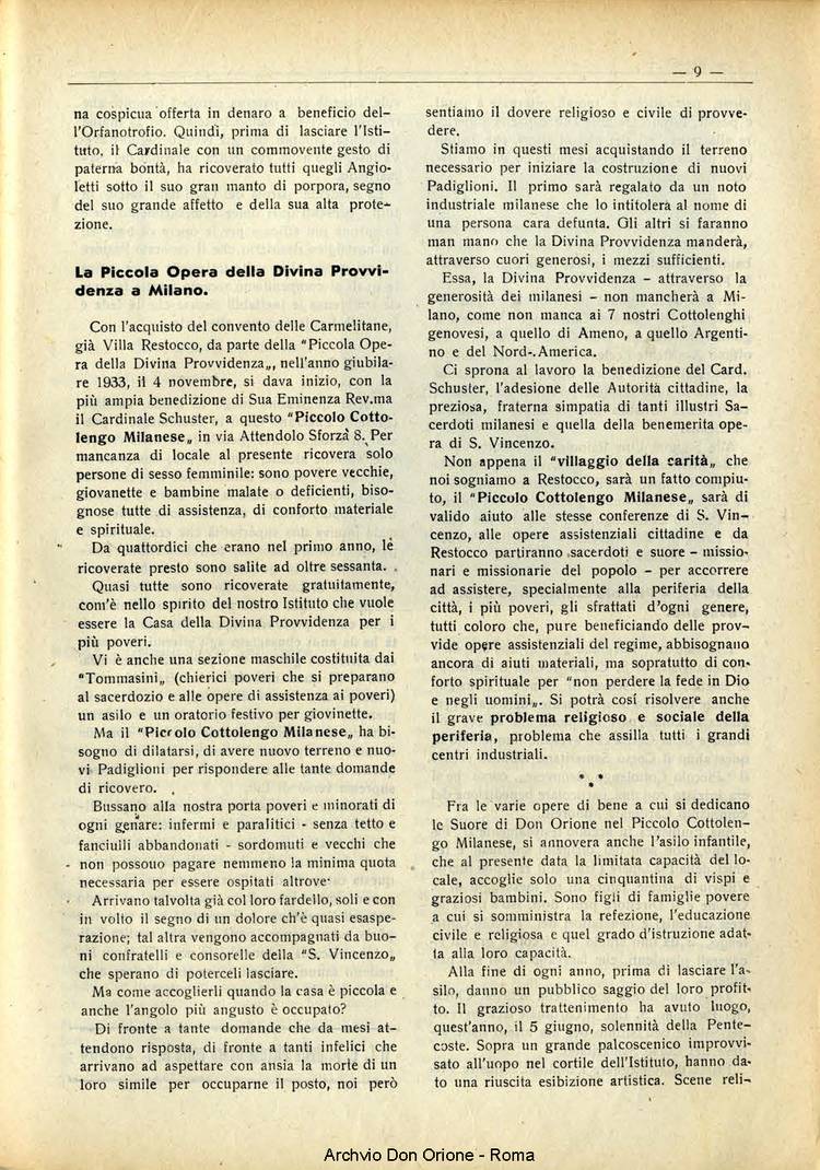 La piccola Opera della Divina Provvidenza, 33, 07, 01-07-1938, pagina 11