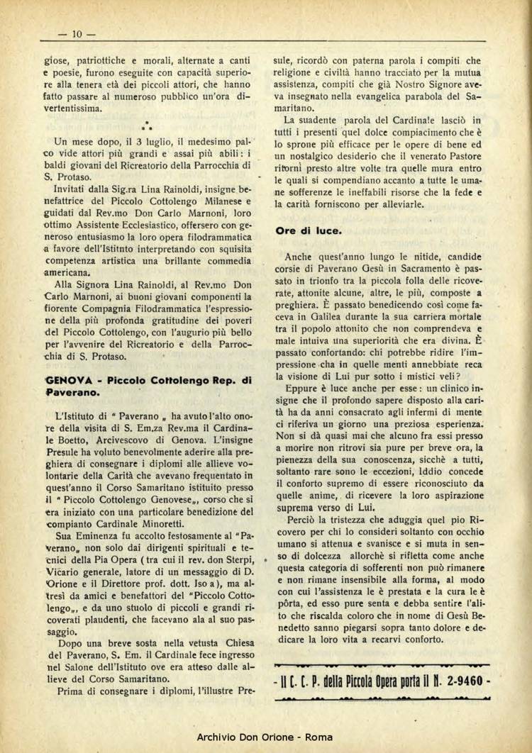 La piccola Opera della Divina Provvidenza, 33, 07, 01-07-1938, pagina 12