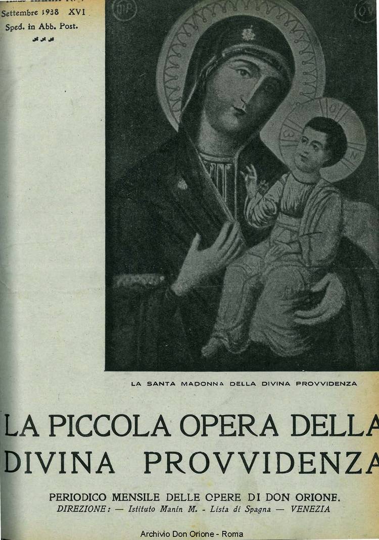 La piccola Opera della Divina Provvidenza, 33, 09, 01-09-1938, pagina 1