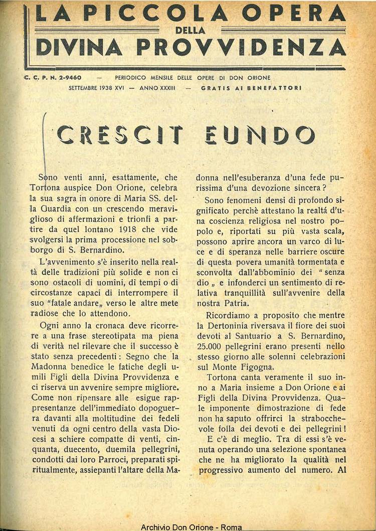 La piccola Opera della Divina Provvidenza, 33, 09, 01-09-1938, pagina 3