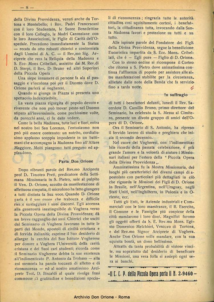 La piccola Opera della Divina Provvidenza, 33, 11, 01-11-1938, pagina 10