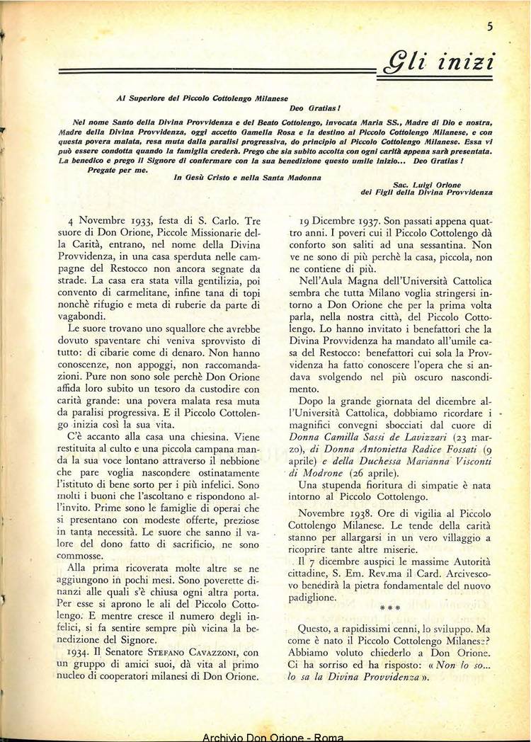 La piccola Opera della Divina Provvidenza, 33, 11, 01-11-1938, pagina 27