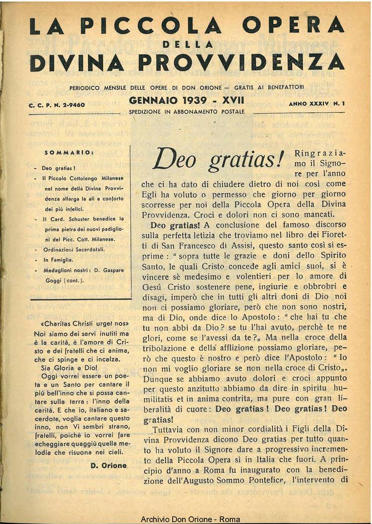 La piccola Opera della Divina Provvidenza, 34, 01, 01-01-1939, pagina 3