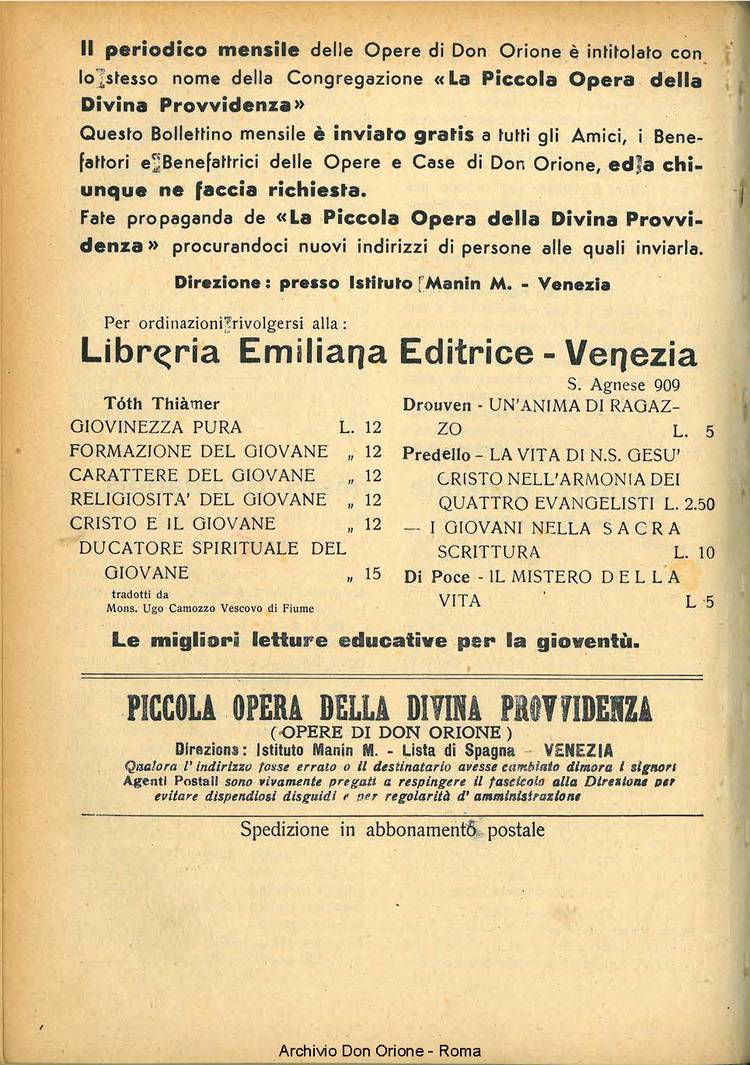 La piccola Opera della Divina Provvidenza, 34, 01, 01-01-1939, pagina 20