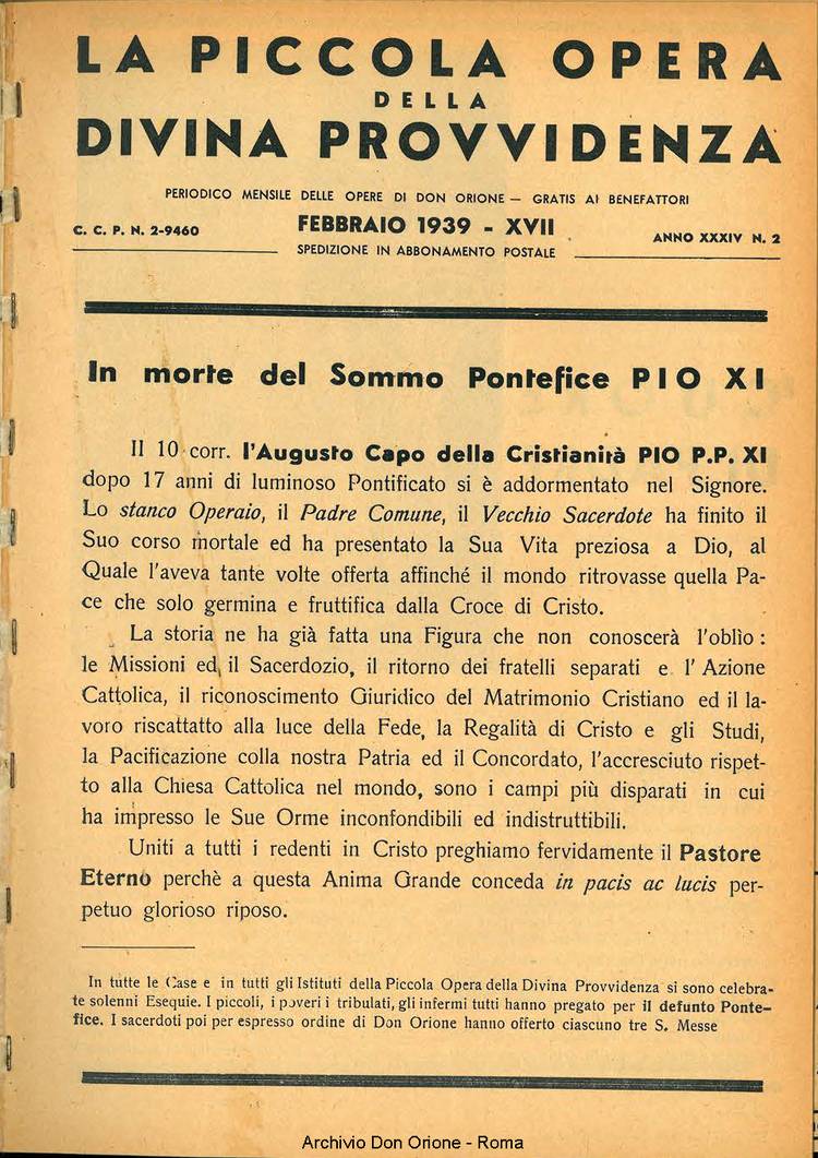 La piccola Opera della Divina Provvidenza, 34, 02, 01-02-1939, pagina 3