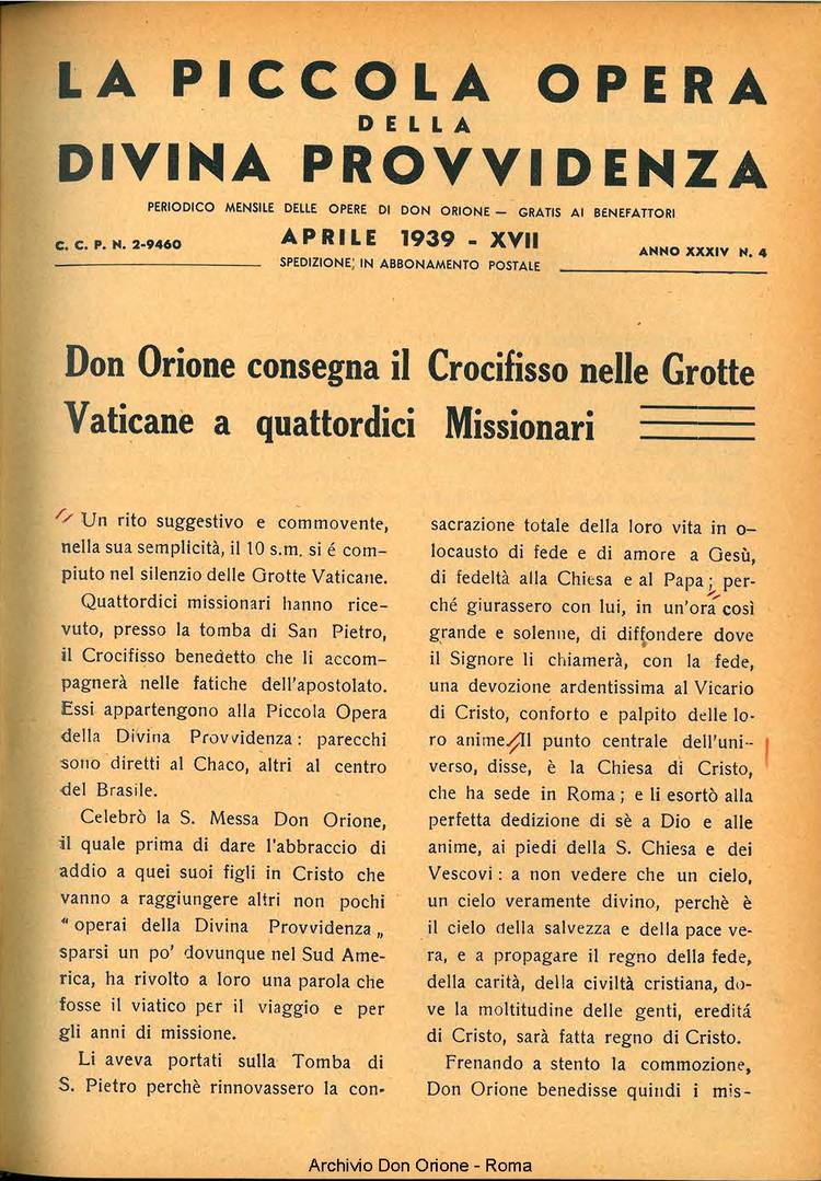 La piccola Opera della Divina Provvidenza, 34, 04, 01-04-1939, pagina 3