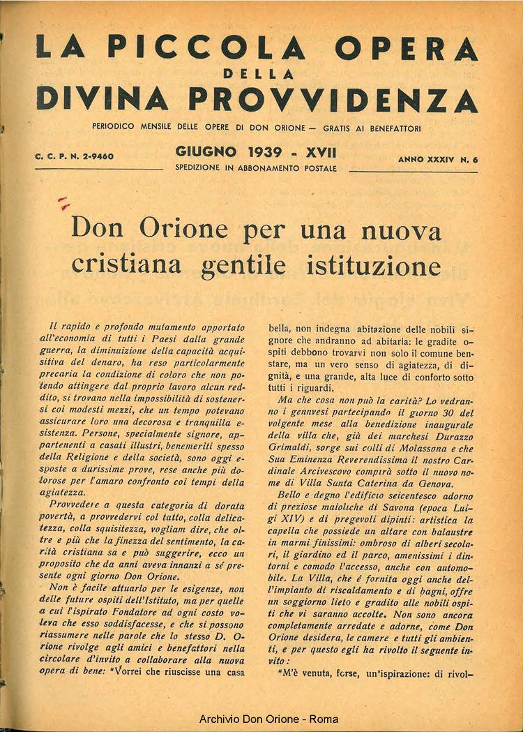 La piccola Opera della Divina Provvidenza, 34, 06, 01-06-1939, pagina 3