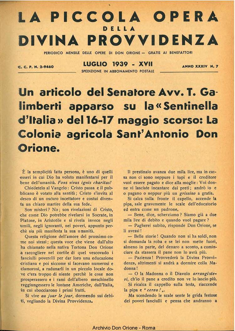 La piccola Opera della Divina Provvidenza, 34, 07, 01-07-1939, pagina 3