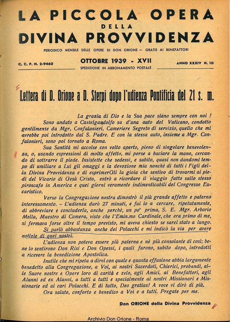 La piccola Opera della Divina Provvidenza, 34, 10, 01-10-1939, pagina 3