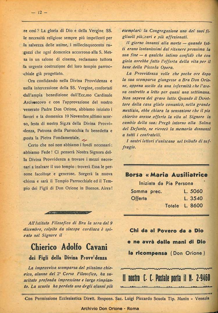 La piccola Opera della Divina Provvidenza, 35, 01, 01-01-1940, pagina 14