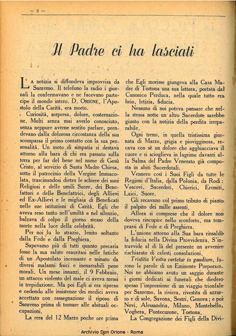 La piccola Opera della Divina Provvidenza, 35, 03, 01-04-1940, pagina 2