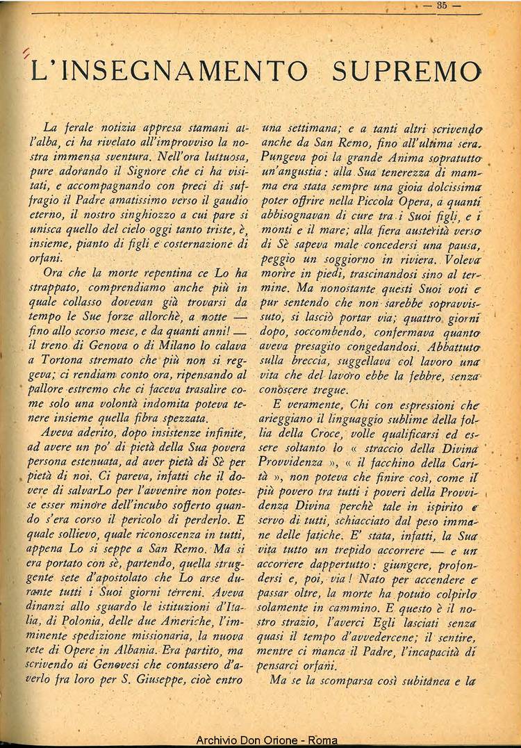 La piccola Opera della Divina Provvidenza, 35, 03, 01-04-1940, pagina 35