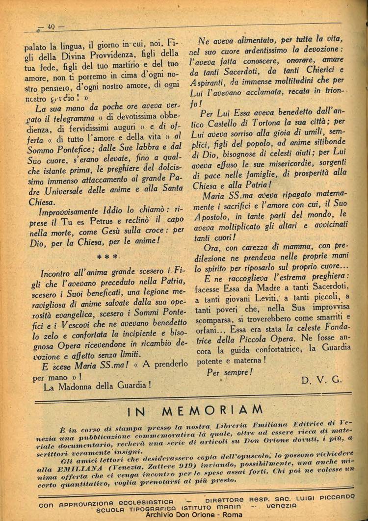 La piccola Opera della Divina Provvidenza, 35, 03, 01-04-1940, pagina 40