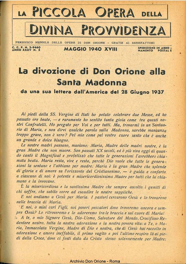 La piccola Opera della Divina Provvidenza, 35, 05, 01-05-1940, pagina 3