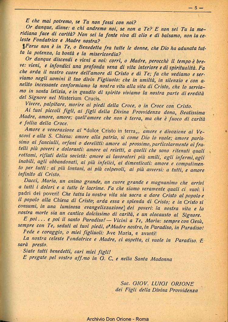 La piccola Opera della Divina Provvidenza, 35, 05, 01-05-1940, pagina 5