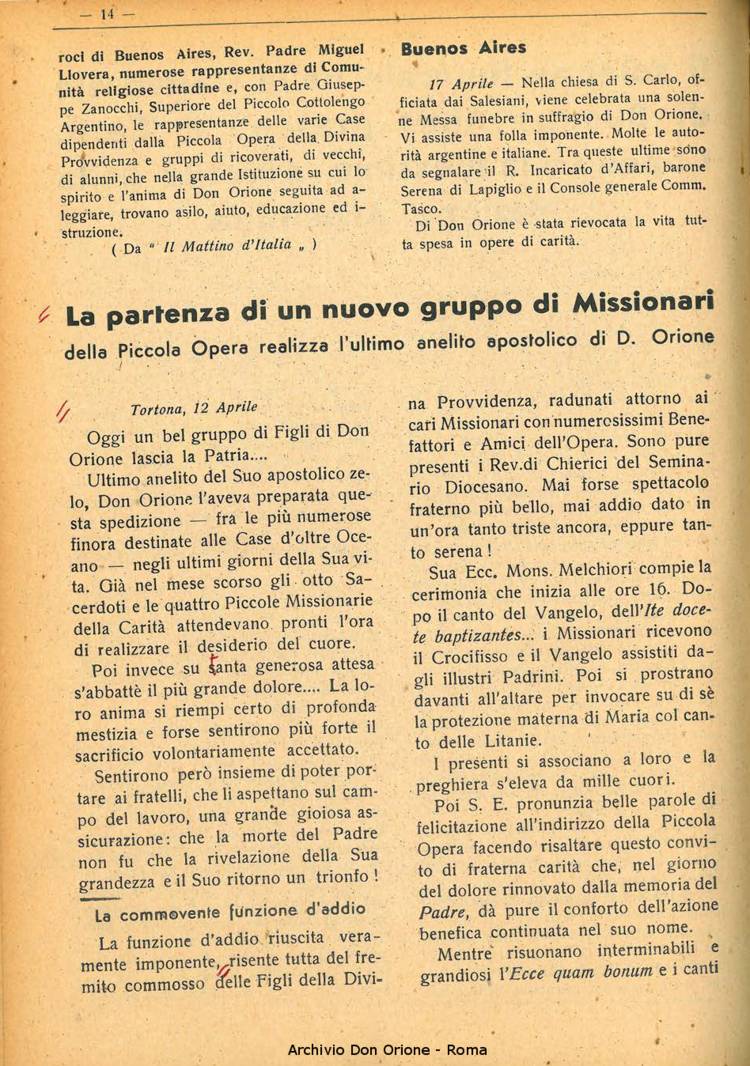 La piccola Opera della Divina Provvidenza, 35, 05, 01-05-1940, pagina 14