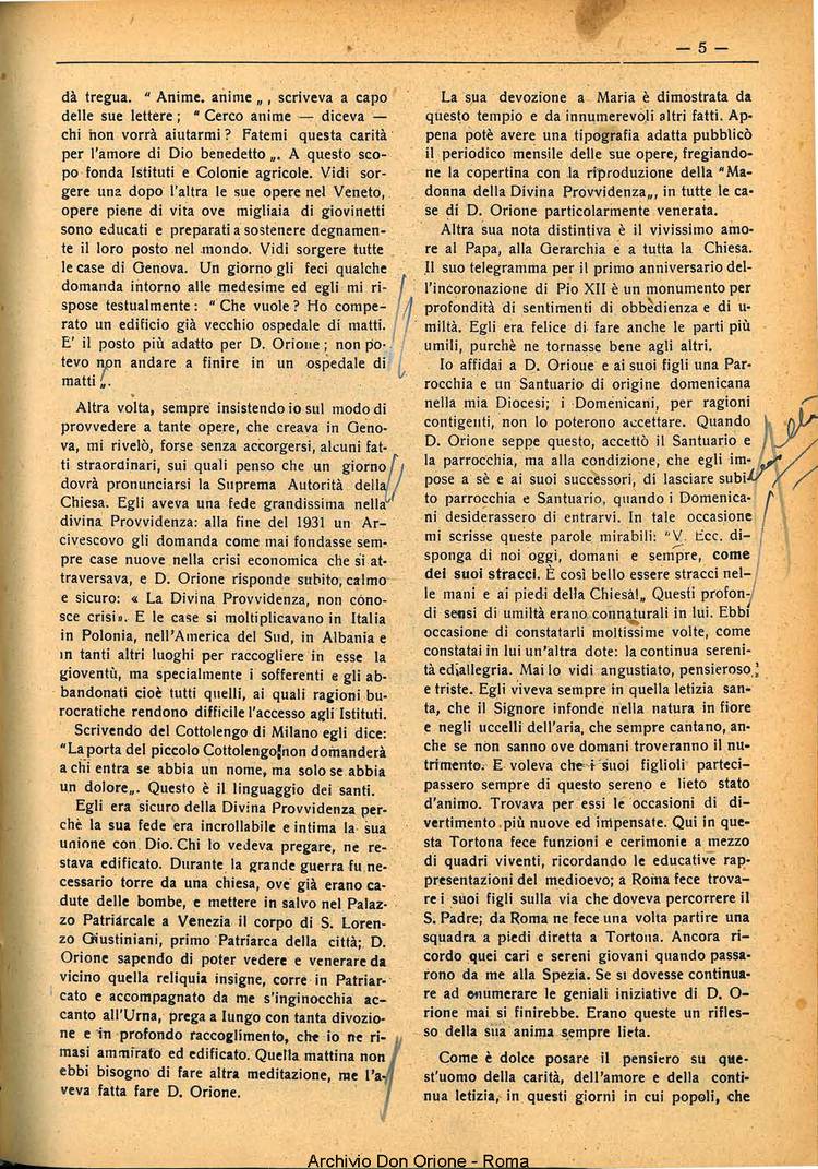 La piccola Opera della Divina Provvidenza, 35, 06, 01-06-1940, pagina 5