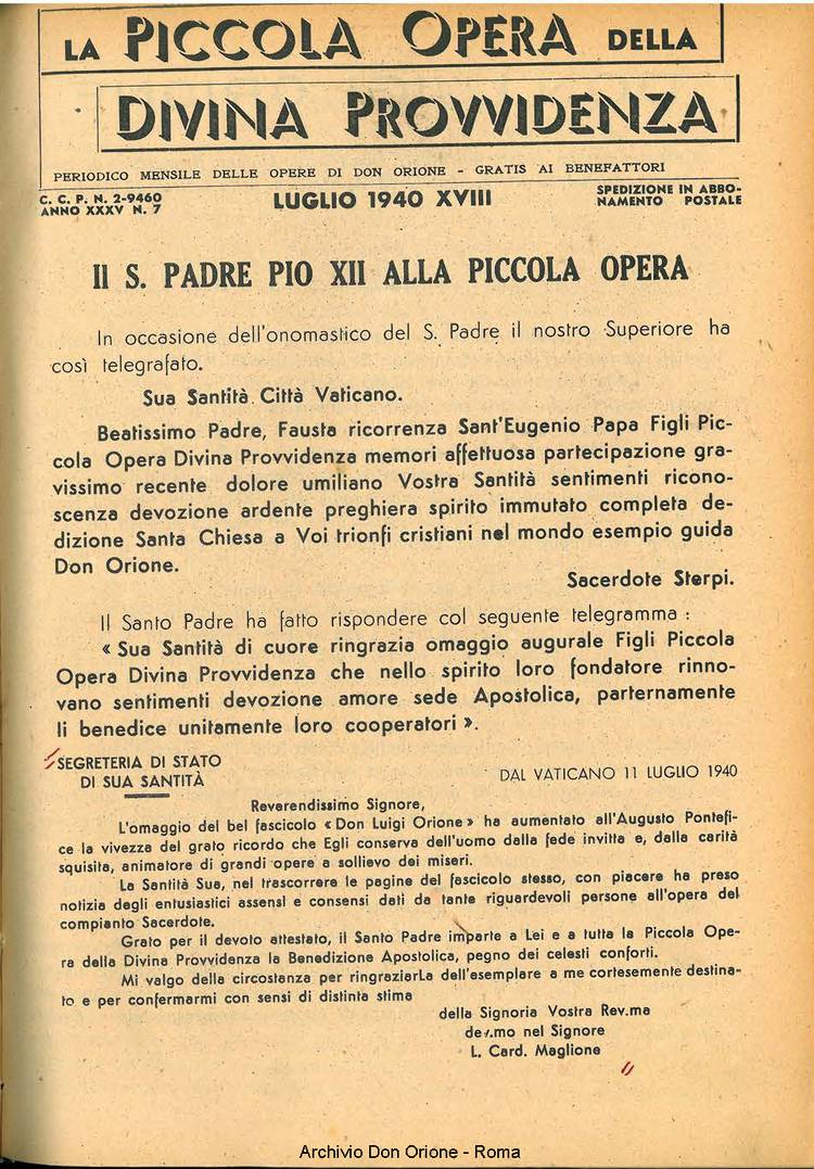 La piccola Opera della Divina Provvidenza, 35, 07, 01-07-1940, pagina 3
