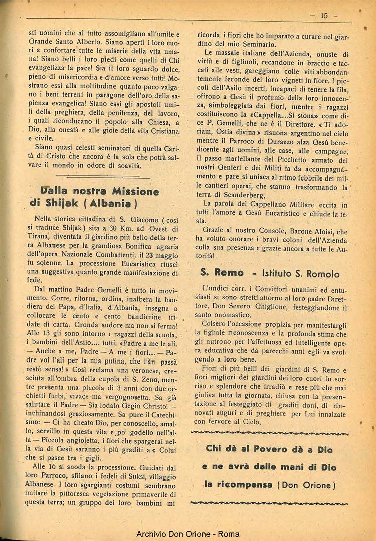 La piccola Opera della Divina Provvidenza, 35, 07, 01-07-1940, pagina 15