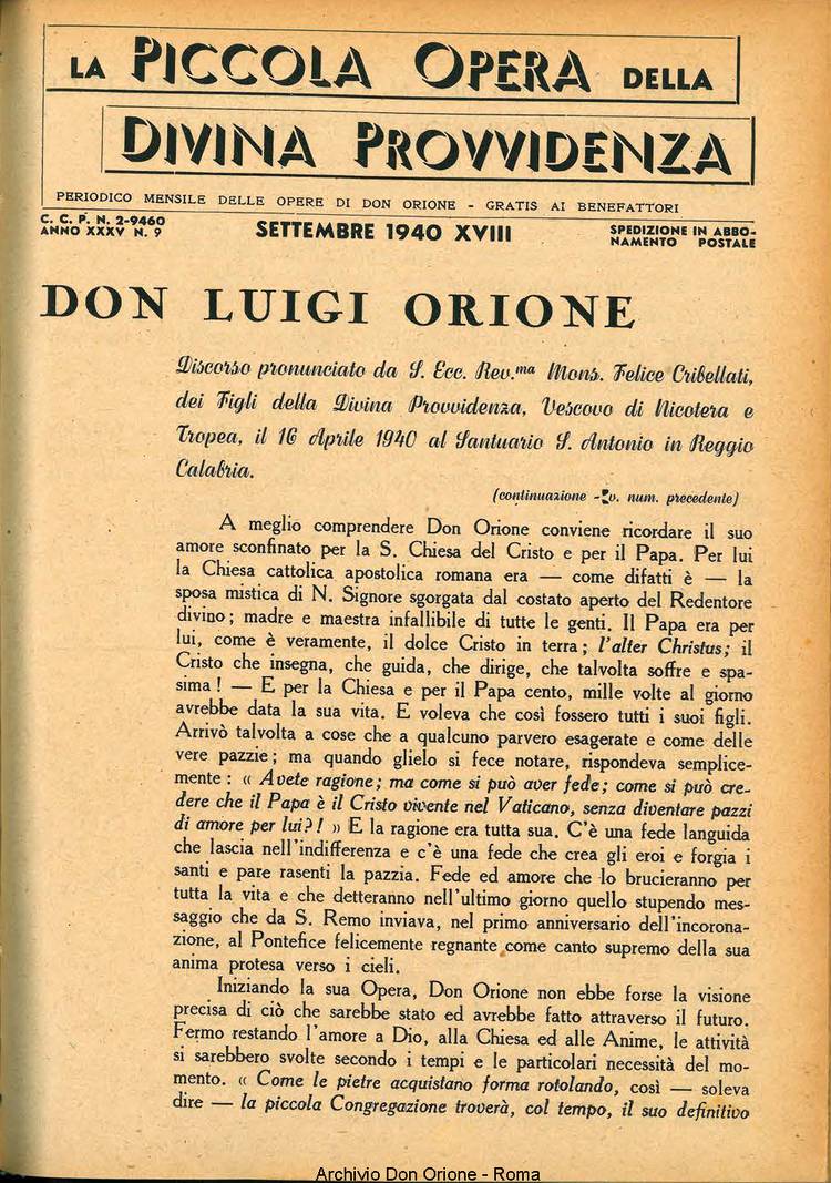 La piccola Opera della Divina Provvidenza, 35, 09, 01-09-1940, pagina 3
