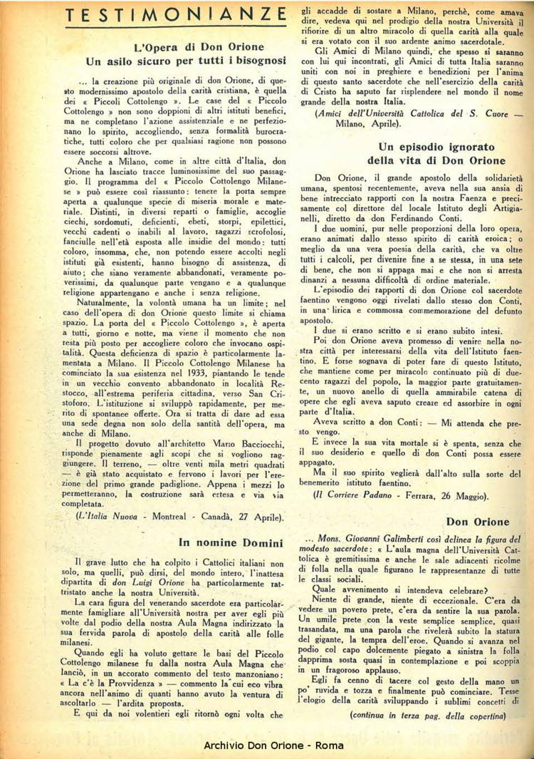 La piccola Opera della Divina Provvidenza, 35, 11, 01-11-1940, pagina 2
