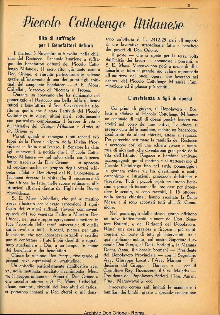La piccola Opera della Divina Provvidenza, 35, 11, 01-11-1940, pagina 15
