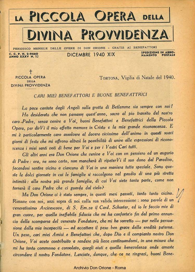 La piccola Opera della Divina Provvidenza, 35, 12, 01-12-1940, pagina 3