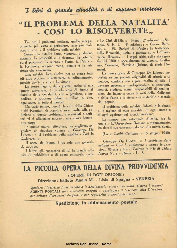 La piccola Opera della Divina Provvidenza, 36, 01, 01-01-1941, pagina 16