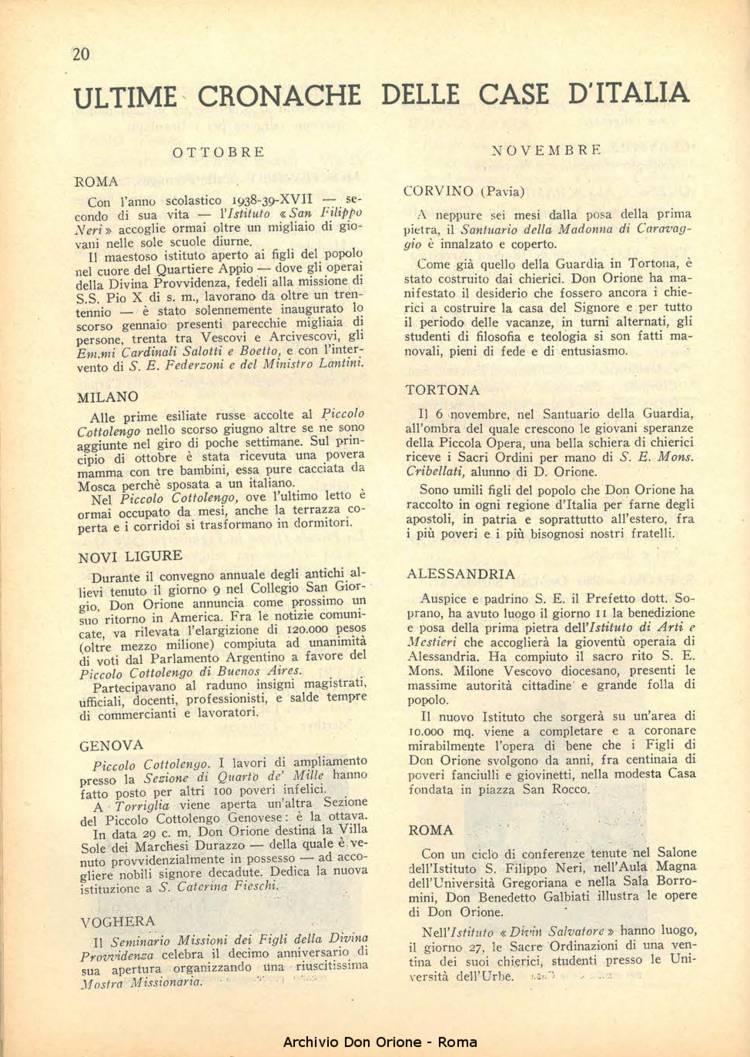 La piccola Opera della Divina Provvidenza, 36, 01, 01-01-1941, pagina 38