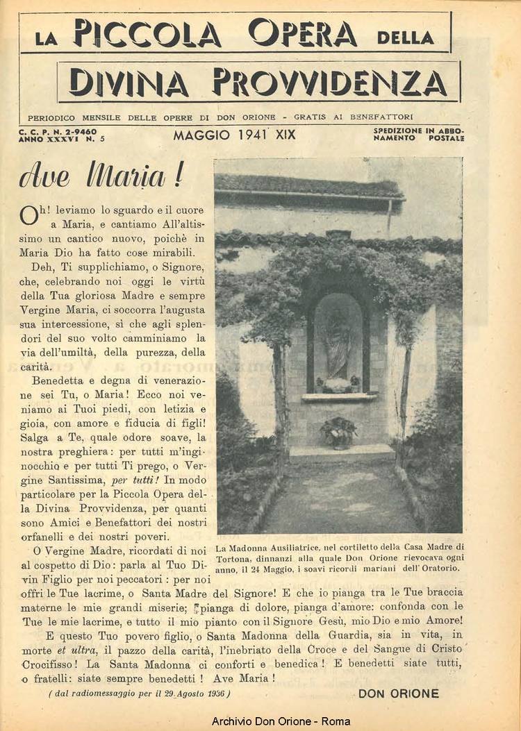 La piccola Opera della Divina Provvidenza, 36, 05, 01-05-1941, pagina 3