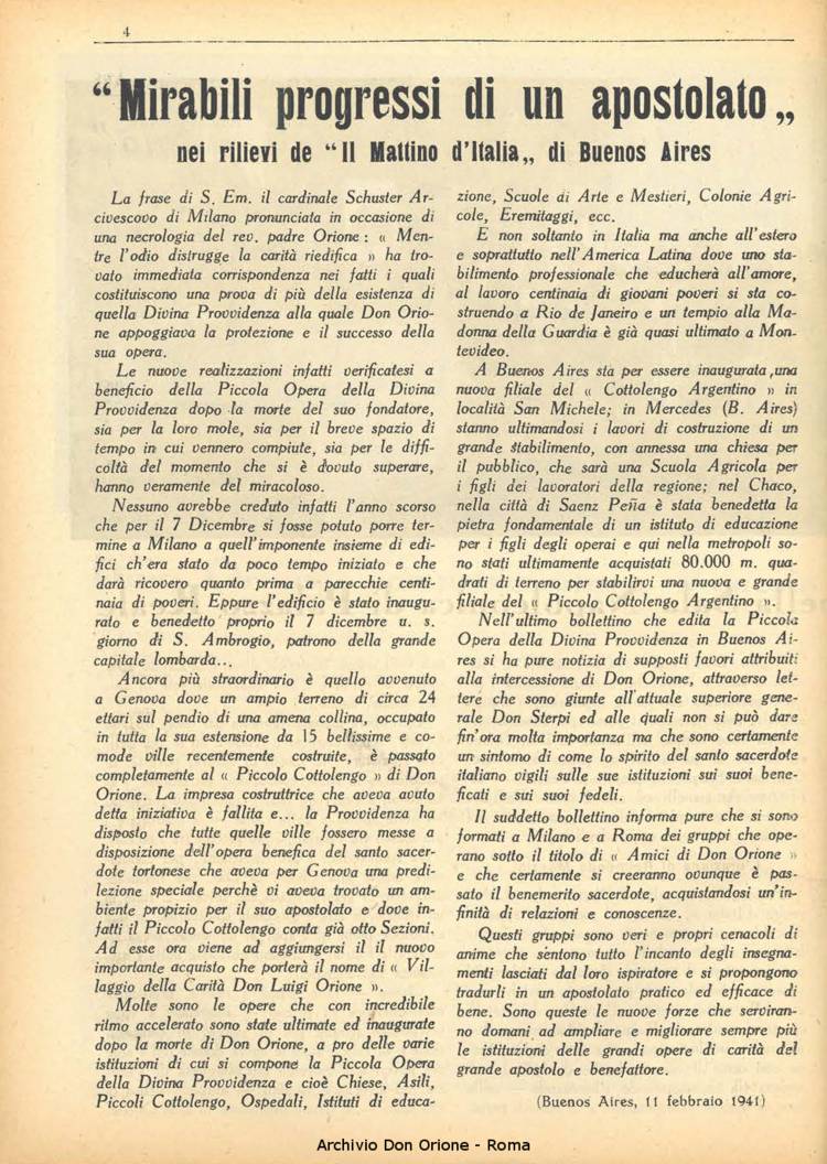 La piccola Opera della Divina Provvidenza, 36, 05, 01-05-1941, pagina 6