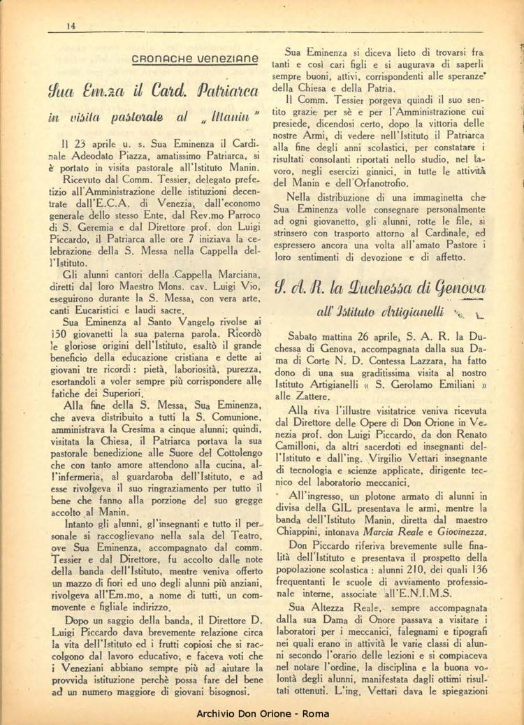 La piccola Opera della Divina Provvidenza, 36, 05, 01-05-1941, pagina 16
