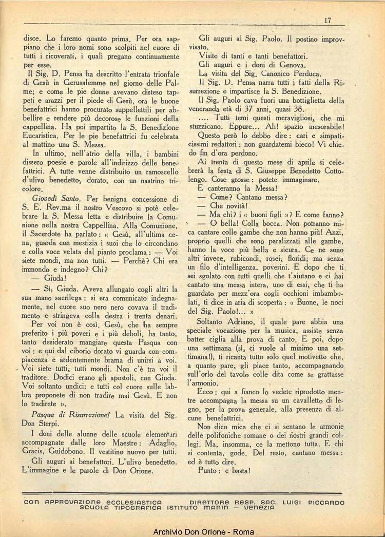 La piccola Opera della Divina Provvidenza, 36, 05, 01-05-1941, pagina 19