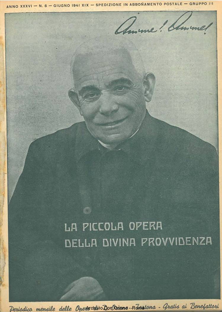 La piccola Opera della Divina Provvidenza, 36, 06, 01-06-1941, pagina 1