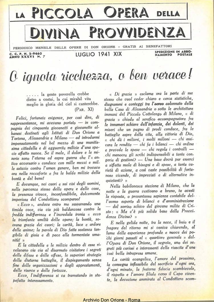 La piccola Opera della Divina Provvidenza, 36, 07, 01-07-1941, pagina 3