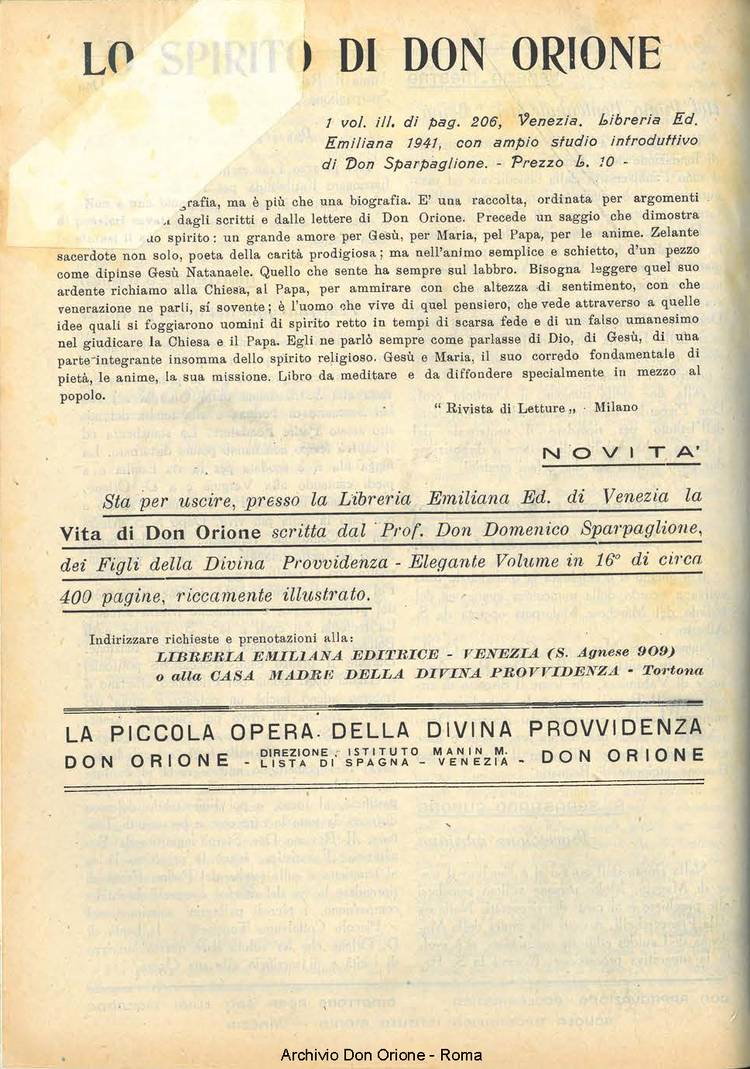 La piccola Opera della Divina Provvidenza, 36, 07, 01-07-1941, pagina 20