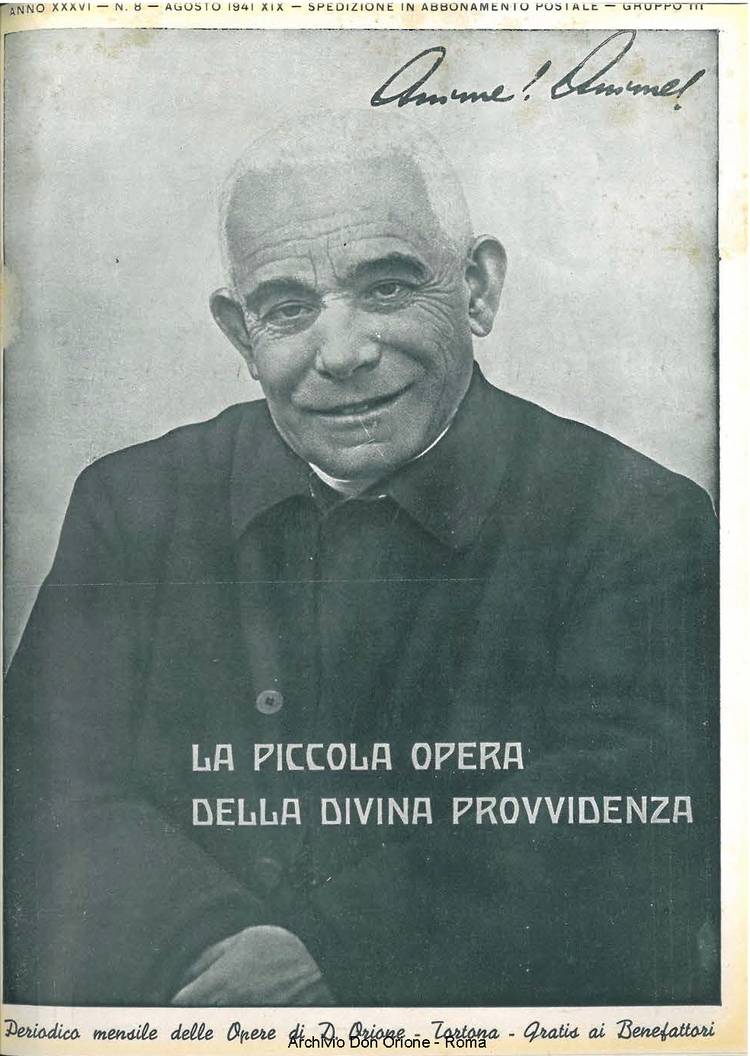 La piccola Opera della Divina Provvidenza, 36, 08, 01-08-1941, pagina 1