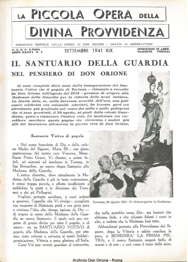 La piccola Opera della Divina Provvidenza, 36, 09, 01-09-1941, pagina 3