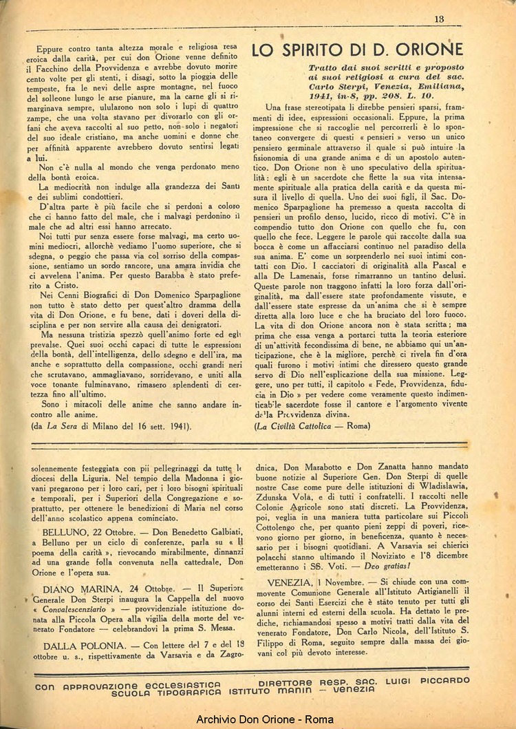 La piccola Opera della Divina Provvidenza, 36, 11, 01-11-1941, pagina 15