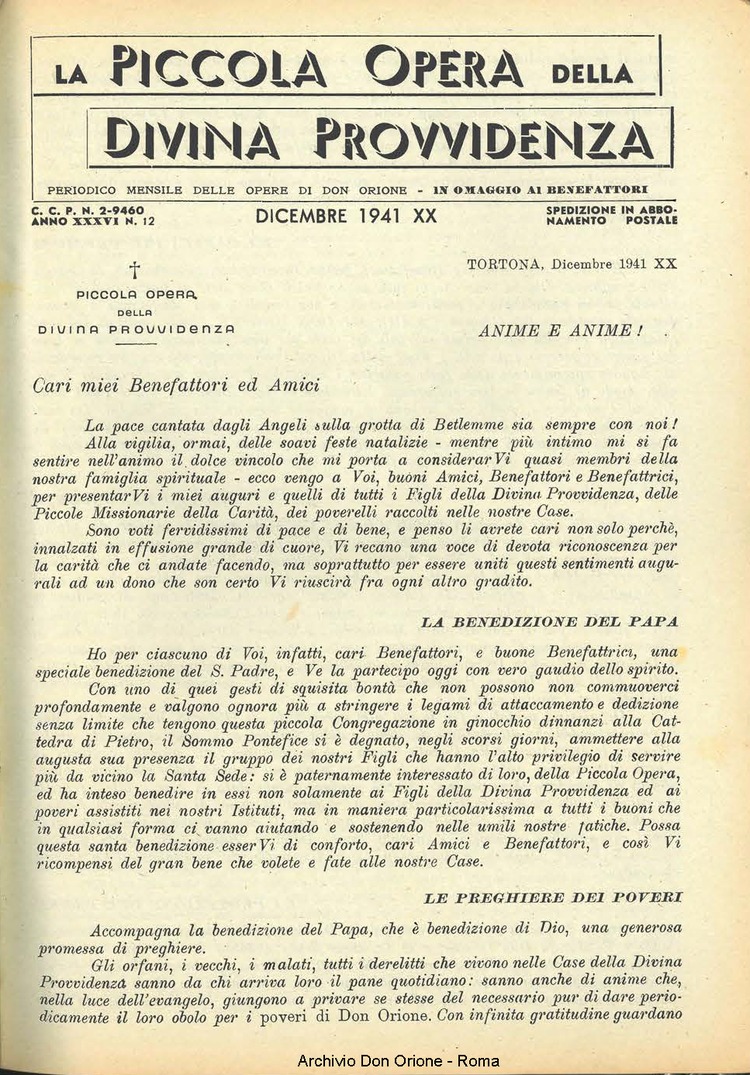 La piccola Opera della Divina Provvidenza, 36, 12, 01-12-1941, pagina 3