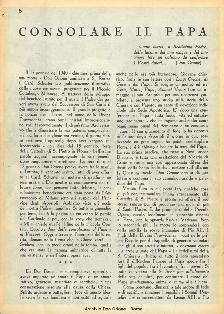 La piccola Opera della Divina Provvidenza, 37, 05, 01-05-1942, pagina 8