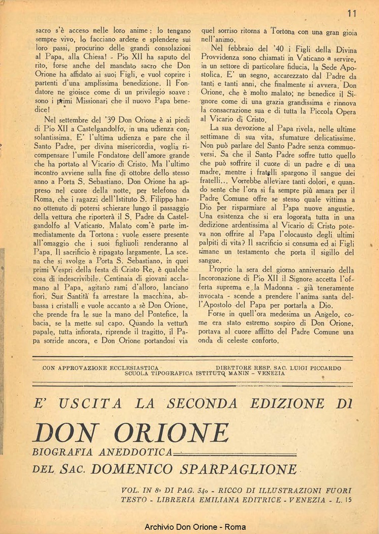 La piccola Opera della Divina Provvidenza, 37, 05, 01-05-1942, pagina 11