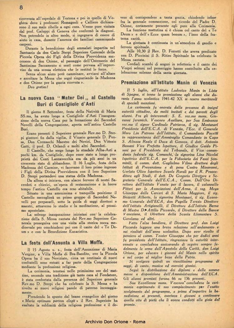 La piccola Opera della Divina Provvidenza, 37, 10, 01-10-1942, pagina 8