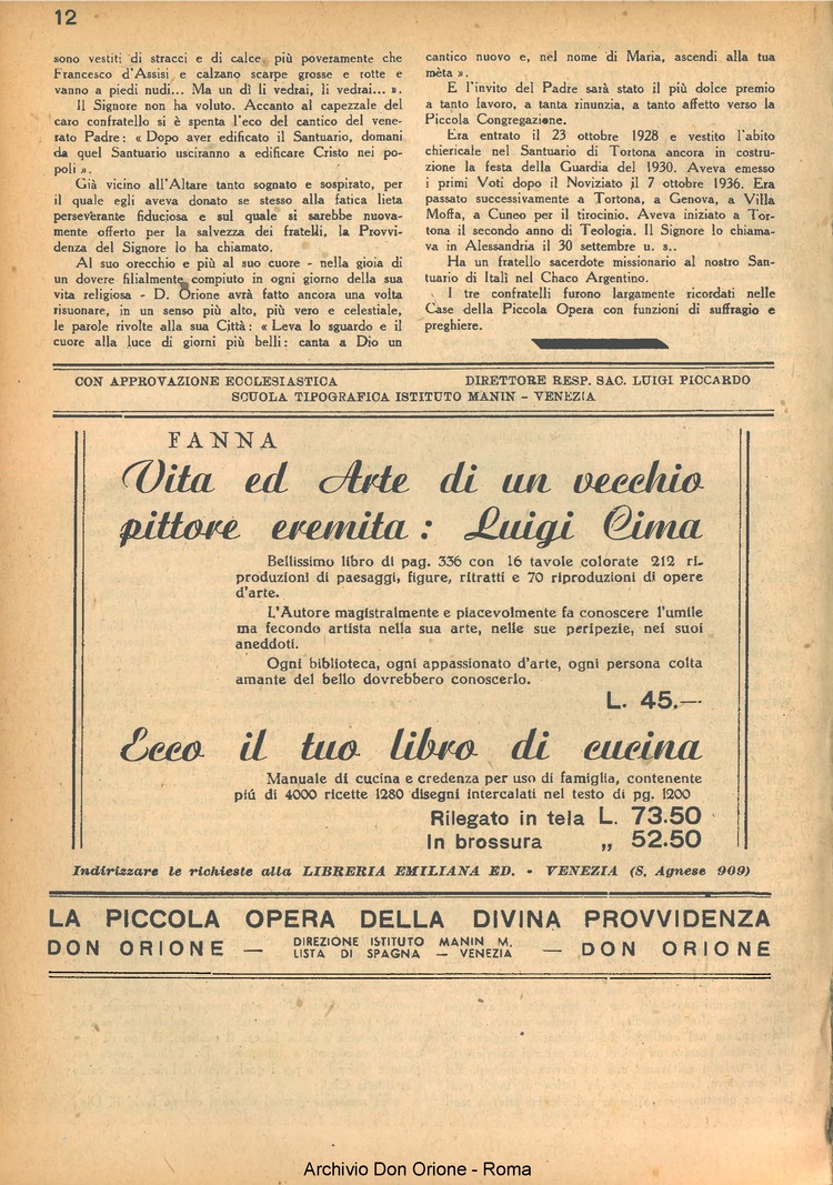 La piccola Opera della Divina Provvidenza, 37, 11, 01-11-1942, pagina 12