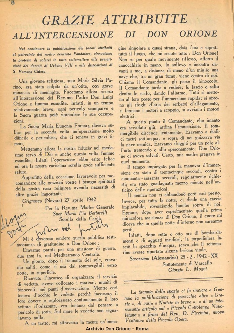 La piccola Opera della Divina Provvidenza, 37, 12, 01-12-1942, pagina 8