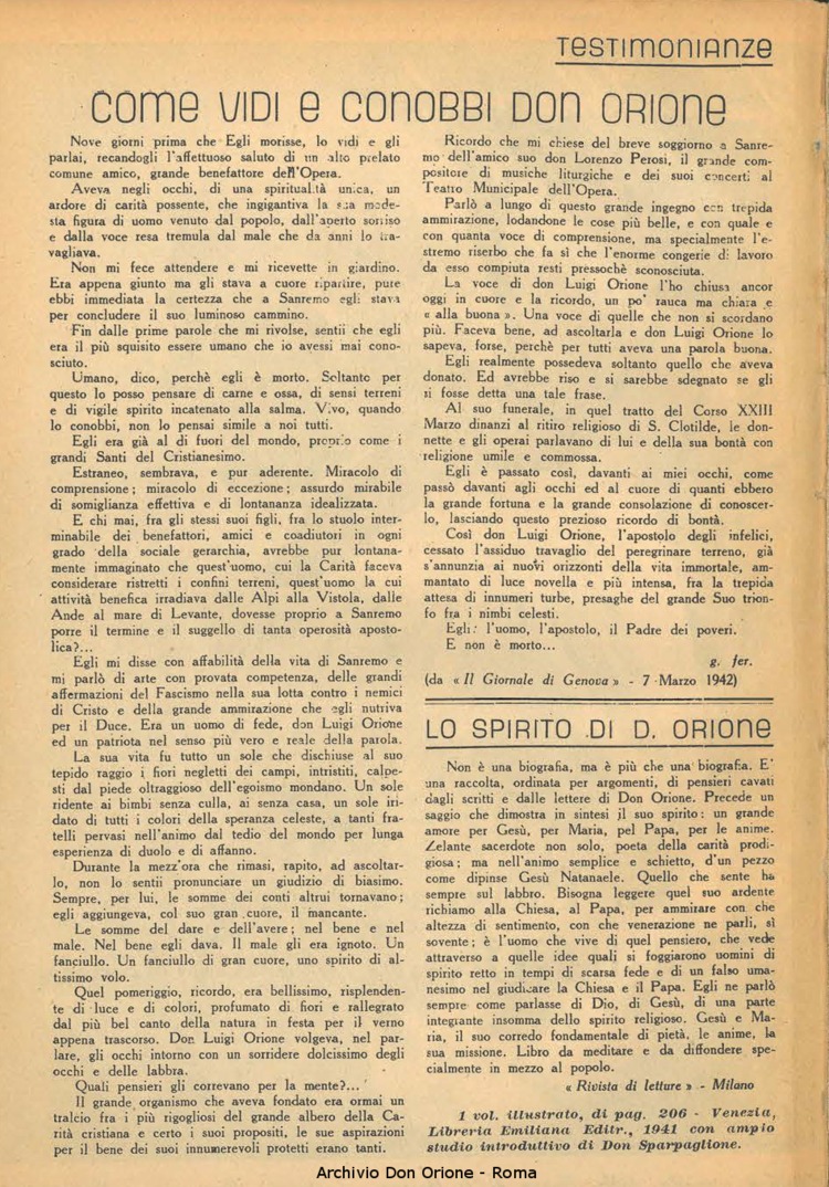 La piccola Opera della Divina Provvidenza, 38, 01, 01-01-1943, pagina 2