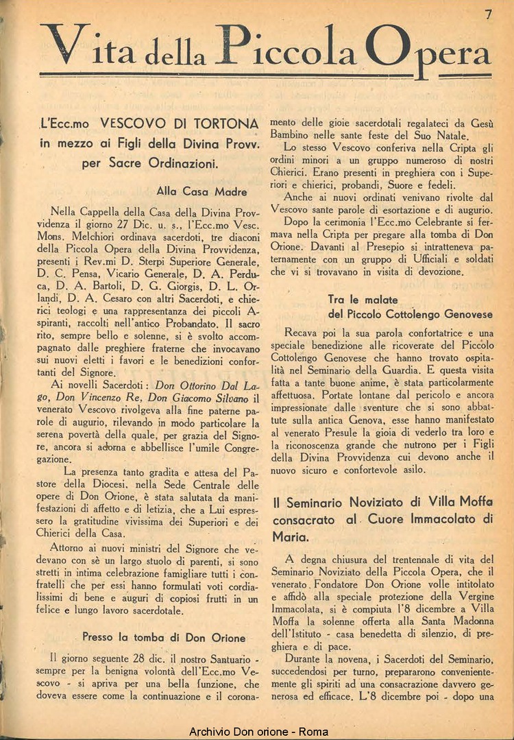 La piccola Opera della Divina Provvidenza, 38, 01, 01-01-1943, pagina 7